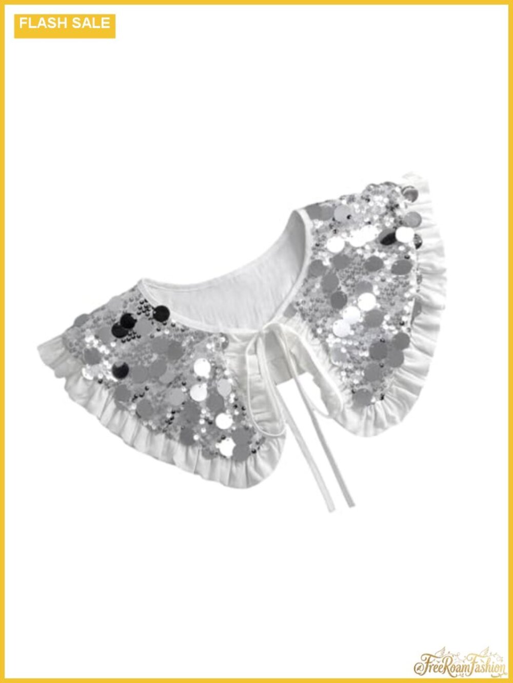 Pleated Ruffled Shawl Wrap Sequins Capelet False Collar for Parties Weddings